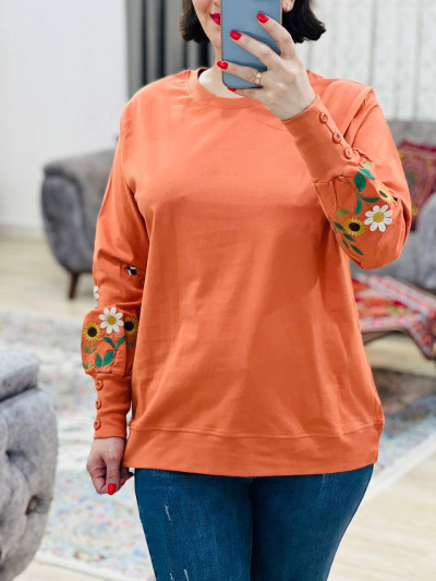 بلوز آستین دکمه پیچک