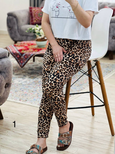 شلوار مخمل پلنگی